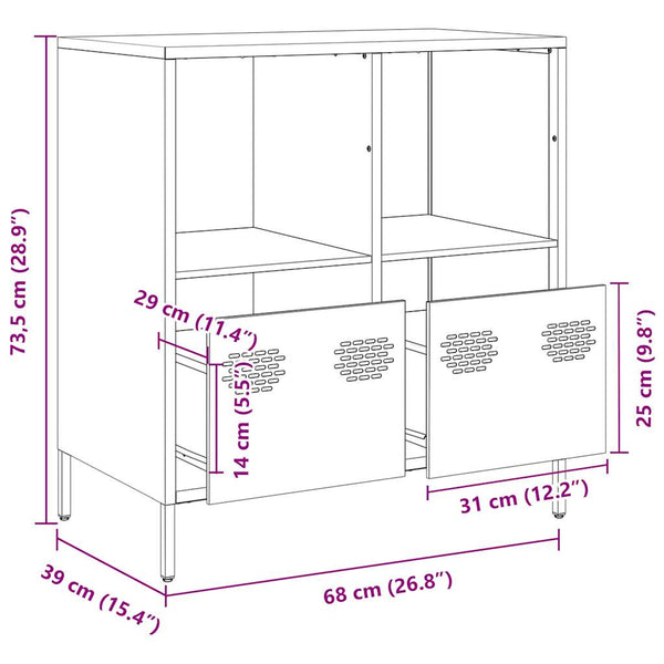 Musta senkki Madalyn 68x39x73,5cm (kylmävalssattu teräs)
