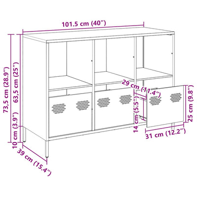 Pinkki senkki Madalyn 101,5x39x73,5cm (kylmävalssattu teräs)
