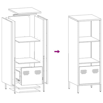 Highboard Antrasiitti 35x39x103,5 cm Teräs