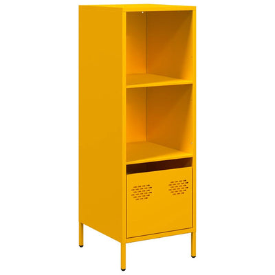 Highboard Sinapinkeltainen 35x39x103,5 cm Teräs