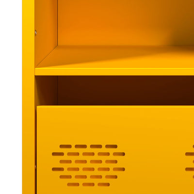 Highboard Sinapinkeltainen 35x39x103,5 cm Teräs