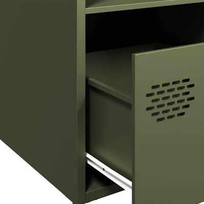 Highboard Oliivinvihreä 35x39x103,5 cm Teräs