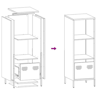 Highboard Oliivinvihreä 35x39x103,5 cm Teräs