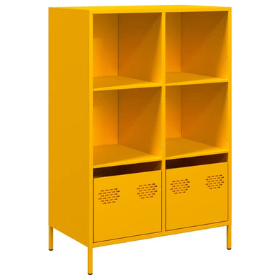 Highboard Sinapinkeltainen 68x39x103,5 cm Teräs
