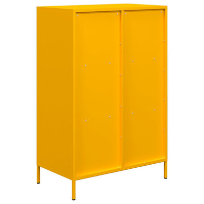 Highboard Sinapinkeltainen 68x39x103,5 cm Teräs