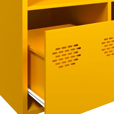 Highboard Sinapinkeltainen 68x39x103,5 cm Teräs