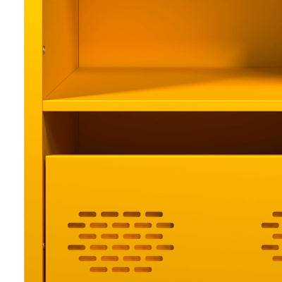 Highboard Sinapinkeltainen 68x39x103,5 cm Teräs