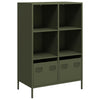 Highboard Oliivinvihreä 68x39x103,5 cm Teräs