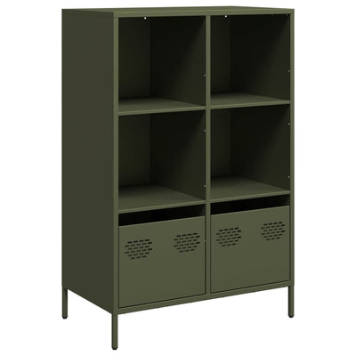 Highboard Oliivinvihreä 68x39x103,5 cm Teräs