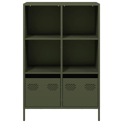 Highboard Oliivinvihreä 68x39x103,5 cm Teräs