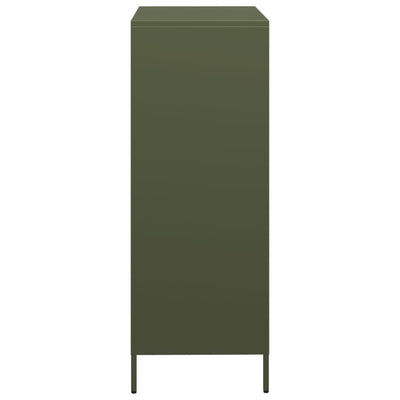 Highboard Oliivinvihreä 68x39x103,5 cm Teräs