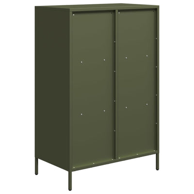 Highboard Oliivinvihreä 68x39x103,5 cm Teräs