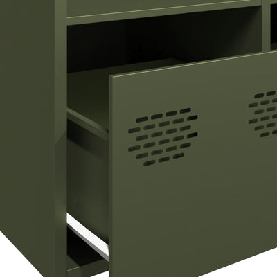 Highboard Oliivinvihreä 68x39x103,5 cm Teräs