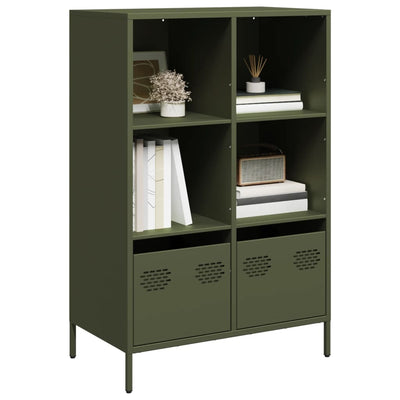 Highboard Oliivinvihreä 68x39x103,5 cm Teräs