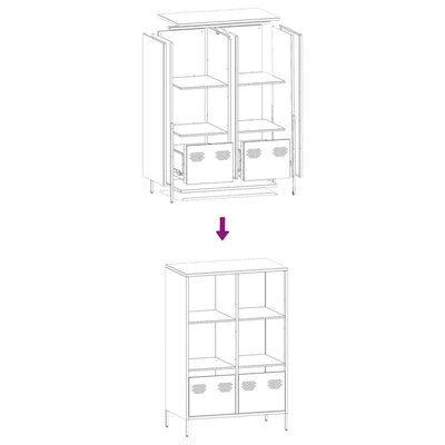 Highboard Valkoinen 68x39x103,5 cm Teräs