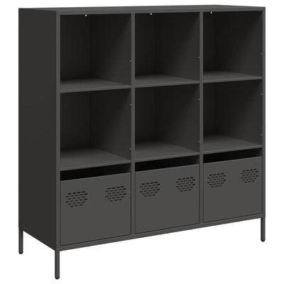 Highboard Musta 101,5x39x103,5 cm Teräs
