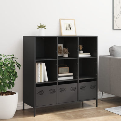 Highboard Musta 101,5x39x103,5 cm Teräs