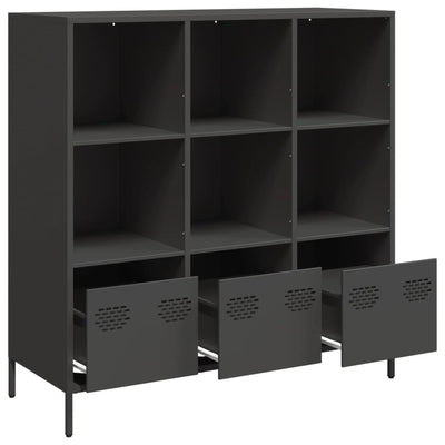 Highboard Musta 101,5x39x103,5 cm Teräs