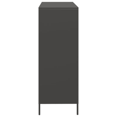 Highboard Musta 101,5x39x103,5 cm Teräs