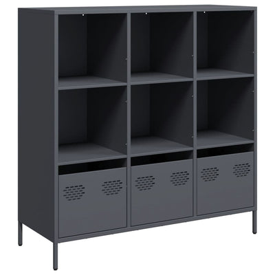 Highboard Antrasiitti 101,5x39x103,5 cm teräs