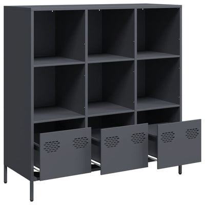 Highboard Antrasiitti 101,5x39x103,5 cm teräs