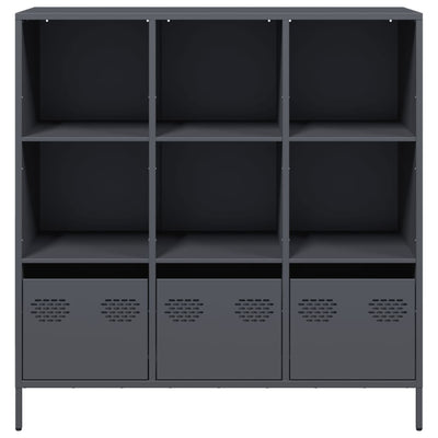 Highboard Antrasiitti 101,5x39x103,5 cm teräs