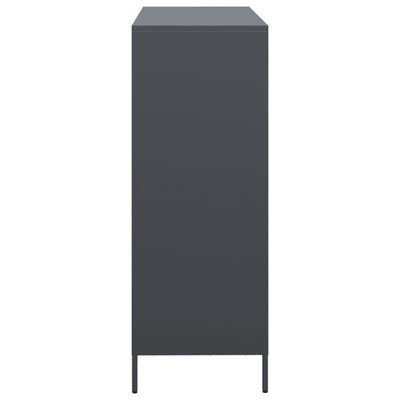 Highboard Antrasiitti 101,5x39x103,5 cm teräs