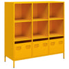 Highboard Sinapinkeltainen 101,5x39x103,5 cm Teräs