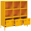 Highboard Sinapinkeltainen 101,5x39x103,5 cm Teräs