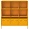 Highboard Sinapinkeltainen 101,5x39x103,5 cm Teräs