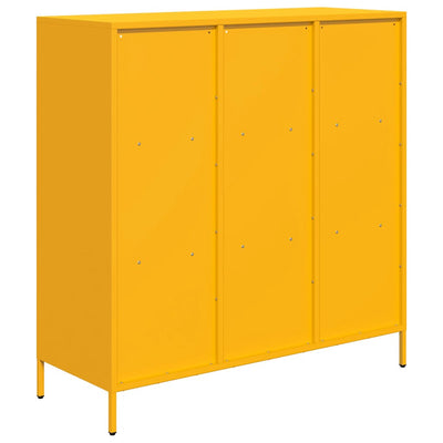 Highboard Sinapinkeltainen 101,5x39x103,5 cm Teräs