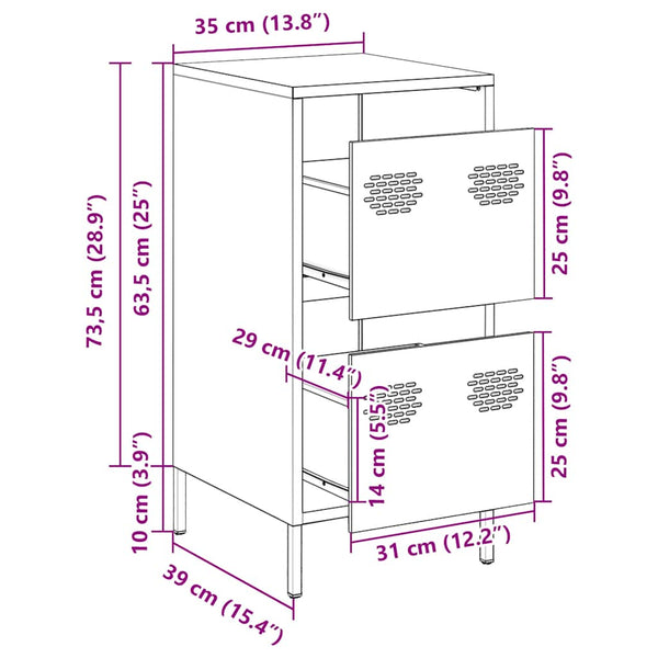 Musta senkki Annette 35x39x73,5cm (kylmävalssattu teräs)