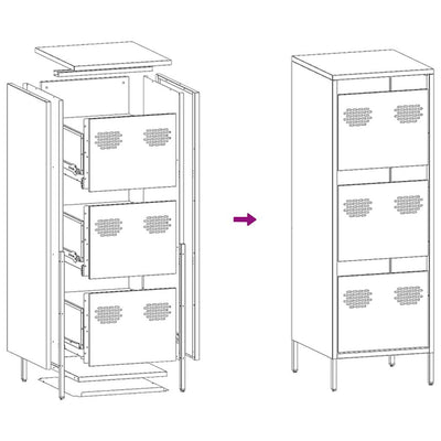 Highboard Antrasiitti 39x35x103,5 cm terästä