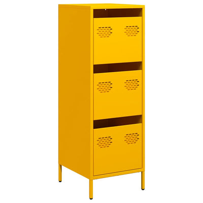 Highboard Sinapinkeltainen 39x35x103,5 cm Teräs