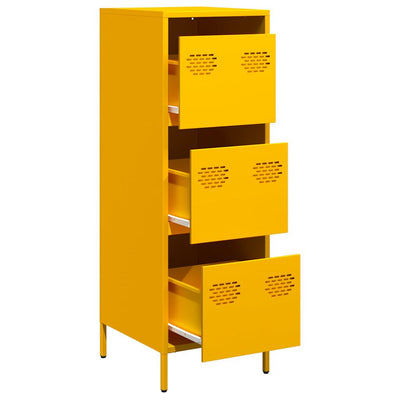 Highboard Sinapinkeltainen 39x35x103,5 cm Teräs
