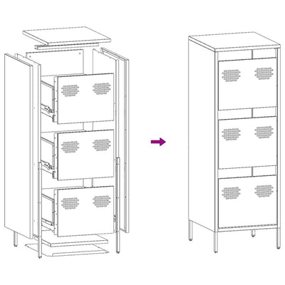 Highboard Sinapinkeltainen 39x35x103,5 cm Teräs