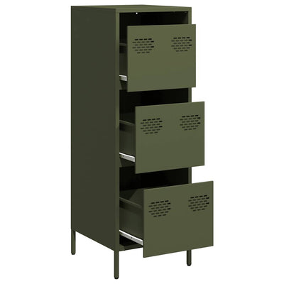 Highboard Oliivinvihreä 39x35x103,5 cm Teräs