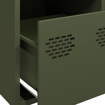 Highboard Oliivinvihreä 39x35x103,5 cm Teräs