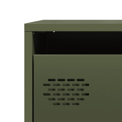 Highboard Oliivinvihreä 39x35x103,5 cm Teräs