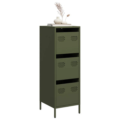 Highboard Oliivinvihreä 39x35x103,5 cm Teräs