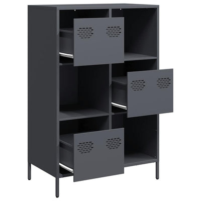 Highboard Antrasiitti 68x39x103,5 cm Teräs
