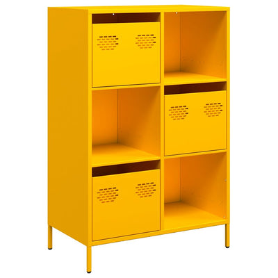 Highboard Sinapinkeltainen 68x39x103,5 cm Teräs