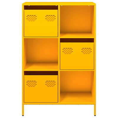 Highboard Sinapinkeltainen 68x39x103,5 cm Teräs