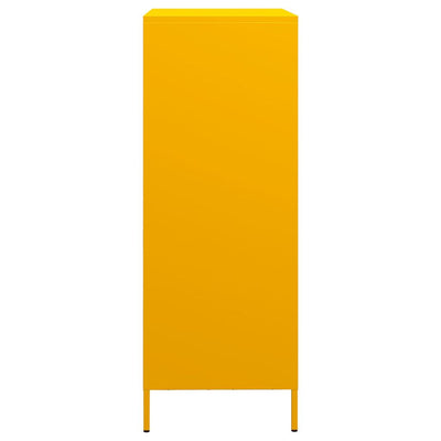 Highboard Sinapinkeltainen 68x39x103,5 cm Teräs