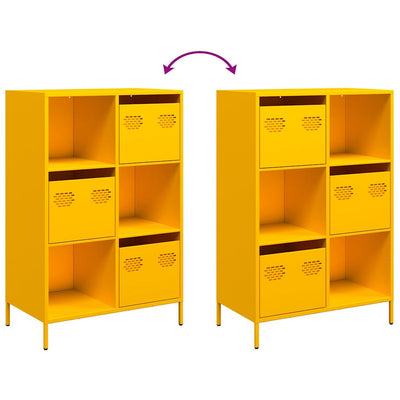 Highboard Sinapinkeltainen 68x39x103,5 cm Teräs