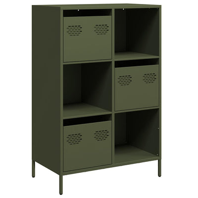 Highboard Oliivinvihreä 68x39x103,5 cm Teräs