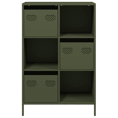 Highboard Oliivinvihreä 68x39x103,5 cm Teräs