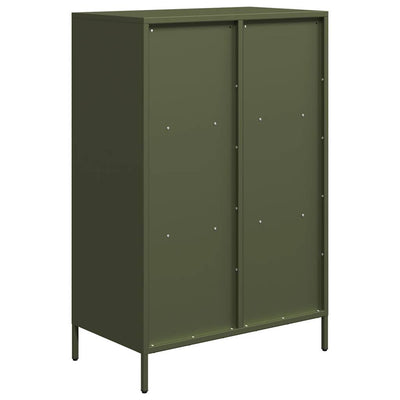 Highboard Oliivinvihreä 68x39x103,5 cm Teräs