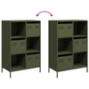Highboard Oliivinvihreä 68x39x103,5 cm Teräs