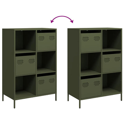 Highboard Oliivinvihreä 68x39x103,5 cm Teräs